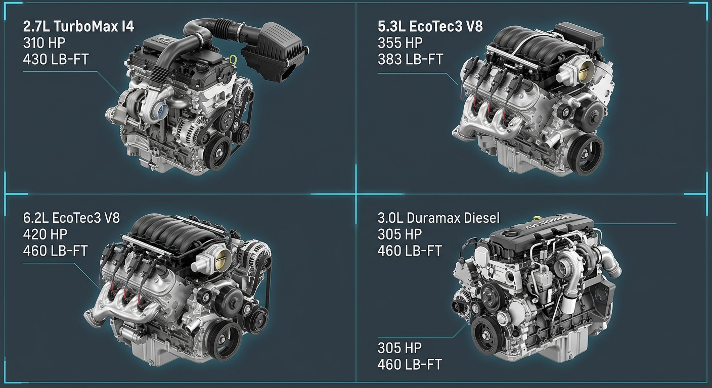What engine options are available for the 2026 Chevrolet Silverado 1500? | Guntersville Chevrolet