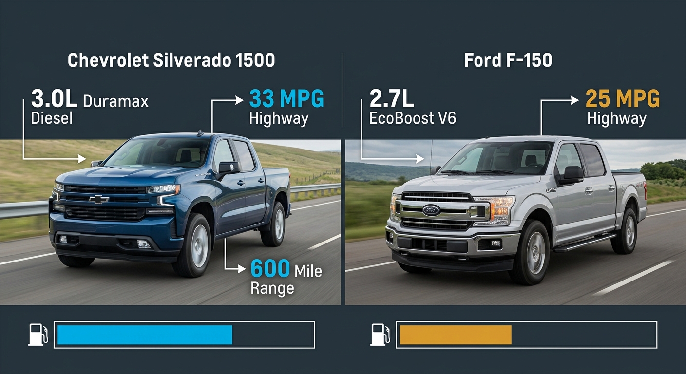 How Does the Silverado 1500 Gas Mileage Compare to the Ford F-150? | Guntersville Chevrolet