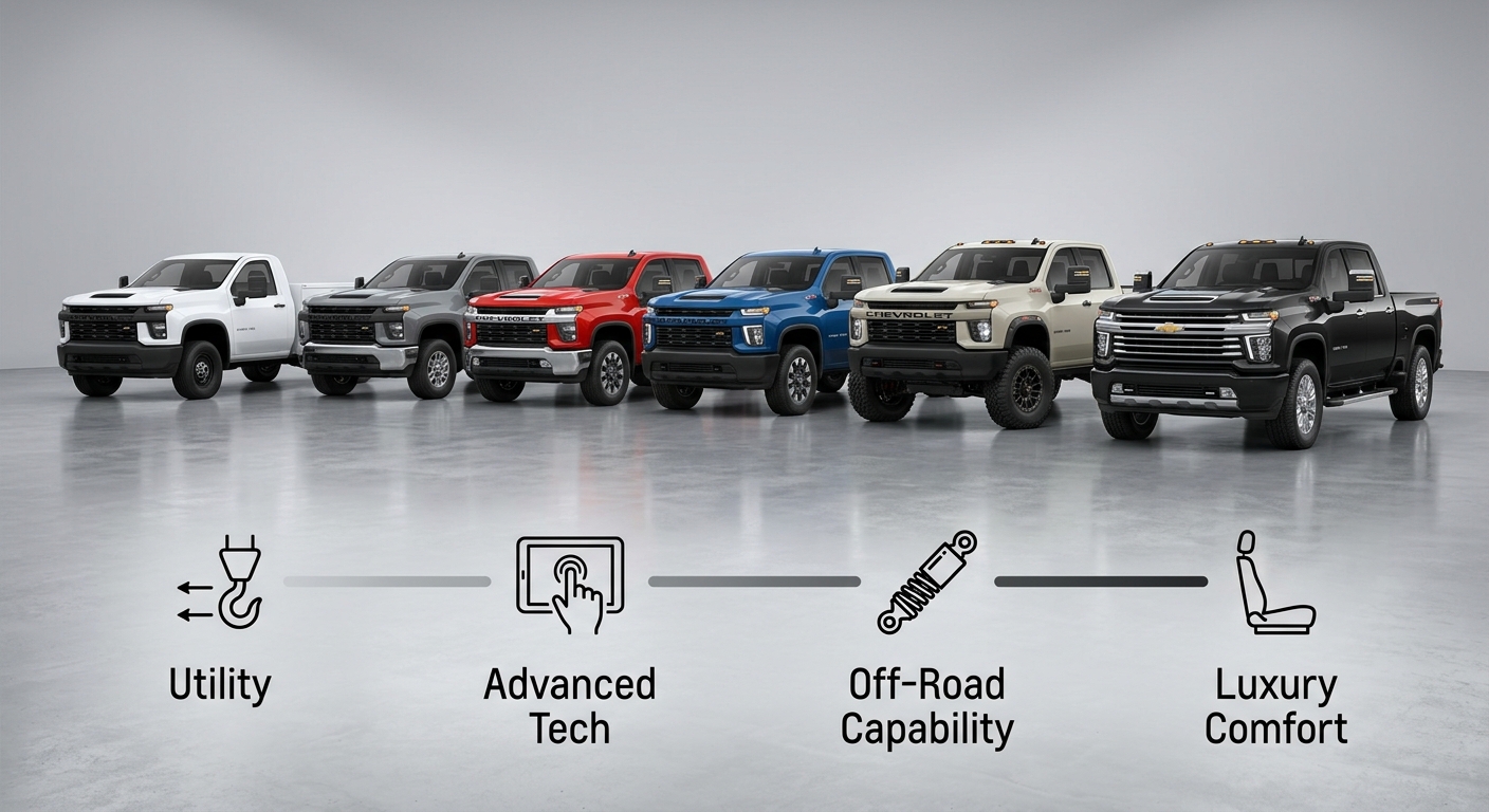 What Are the Key Differences in Features Between 2026 Silverado 2500HD Trims? | Newton Chevrolet of Russellville