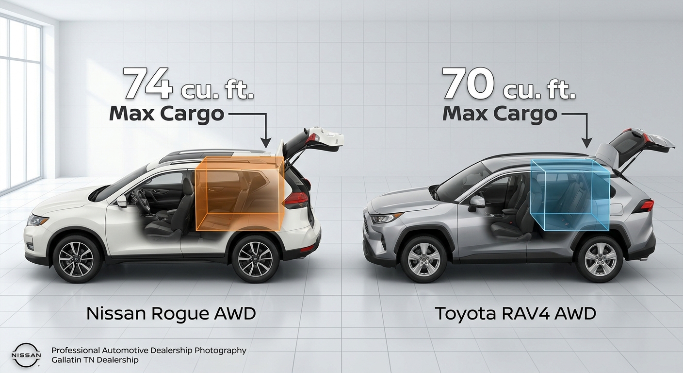 Why Families Compare the Cargo Space of the Rogue AWD and RAV4 AWD | Newton Nissan of Gallatin