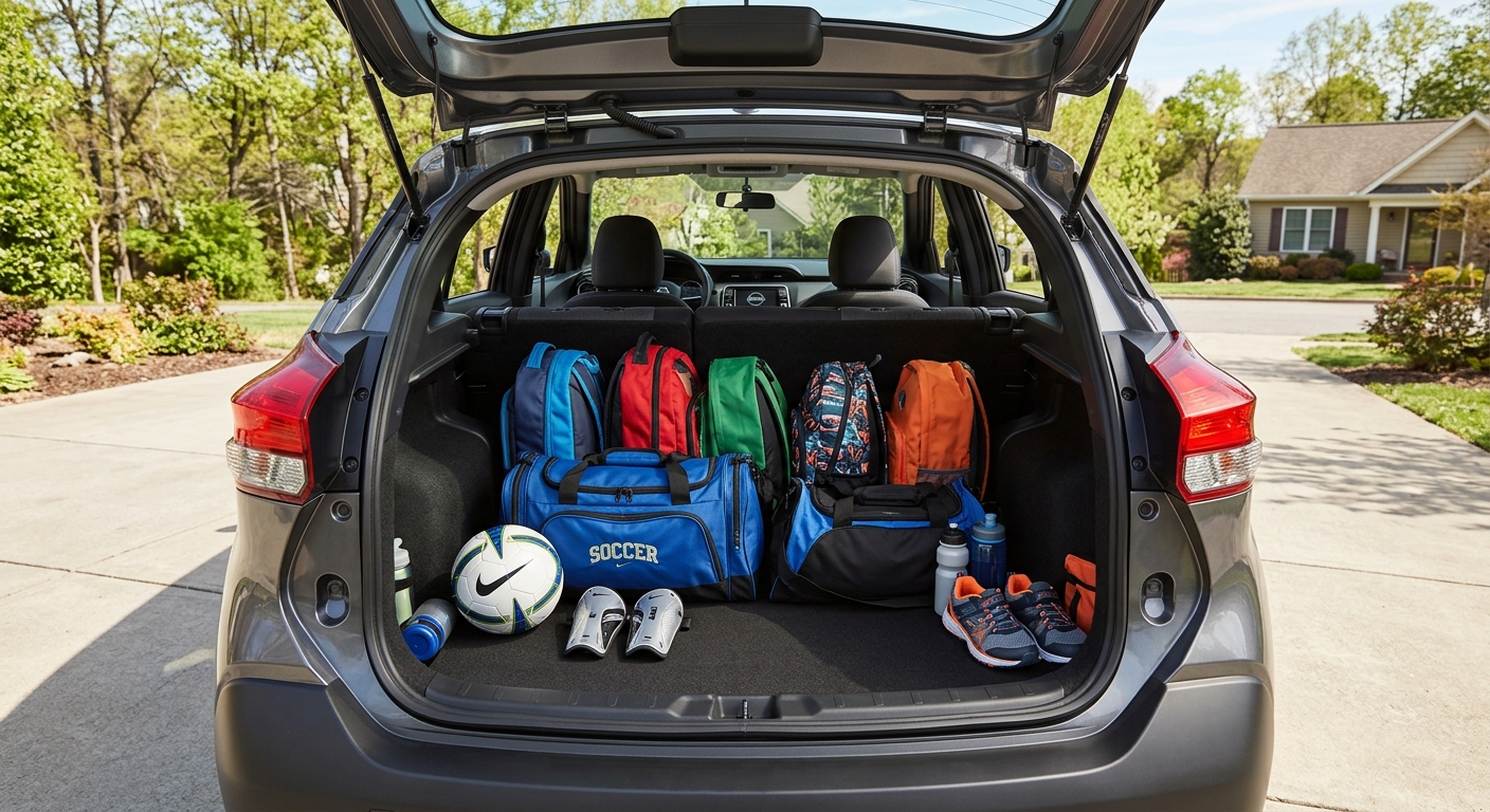 How Much Cargo Space Does the 2025 Nissan Kicks Provide for Backpacks and School Sports Gear? | Newton Nissan of Gallatin